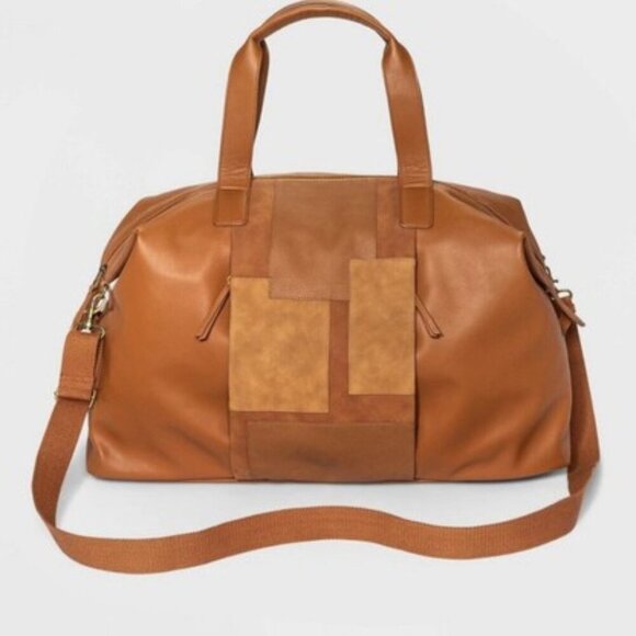 Universal Thread Patchwork Travel Bag - Orange and Tan - Picture 14 of 16